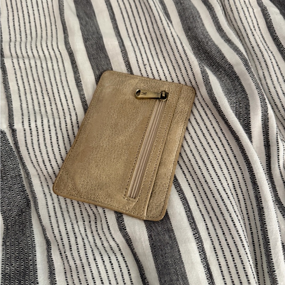 HOBO Metallic Gold Leather Card Wallet with ID Window - Picture 2 of 2